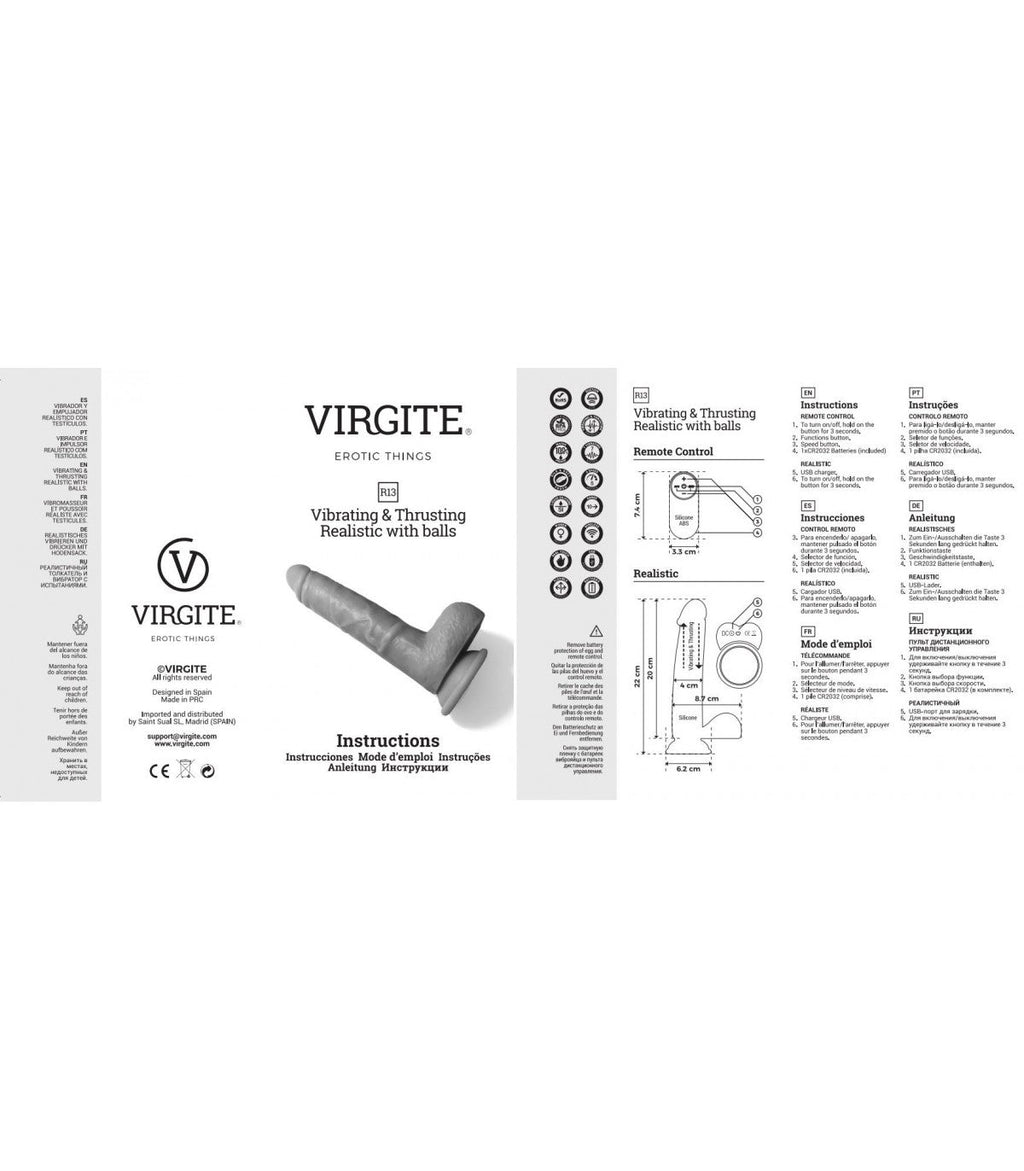 VIBRATORE REALISTICO SU E GIÙ R13" 20CM CON TELECOMANDO"