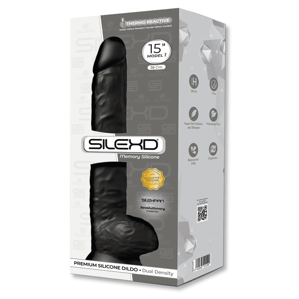 Silexd - Premium Silicone Dildo Mod.1 15'' - Black