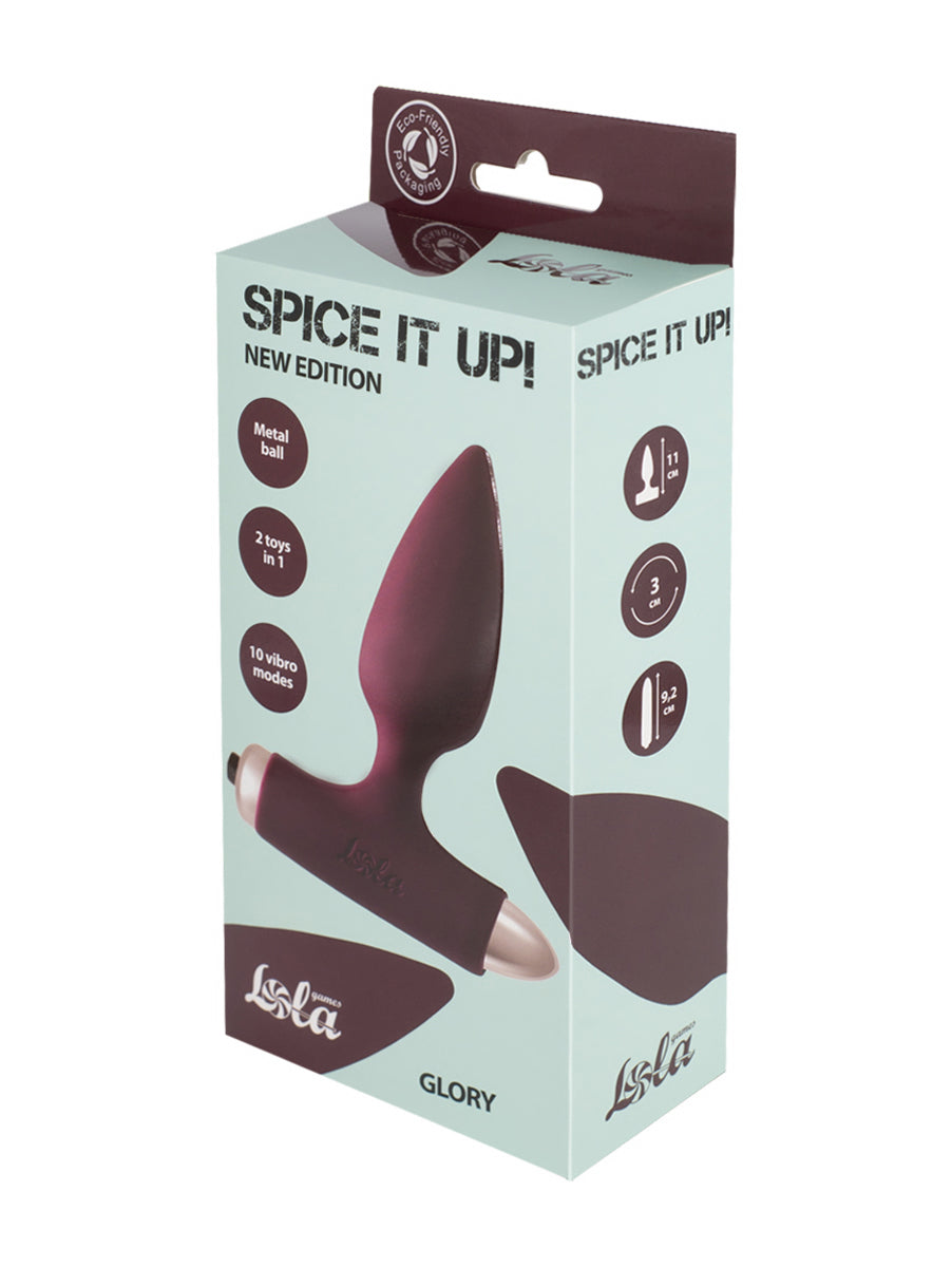 Lola Games - Vibrating Anal Plug with Metal Bead Glory - Red