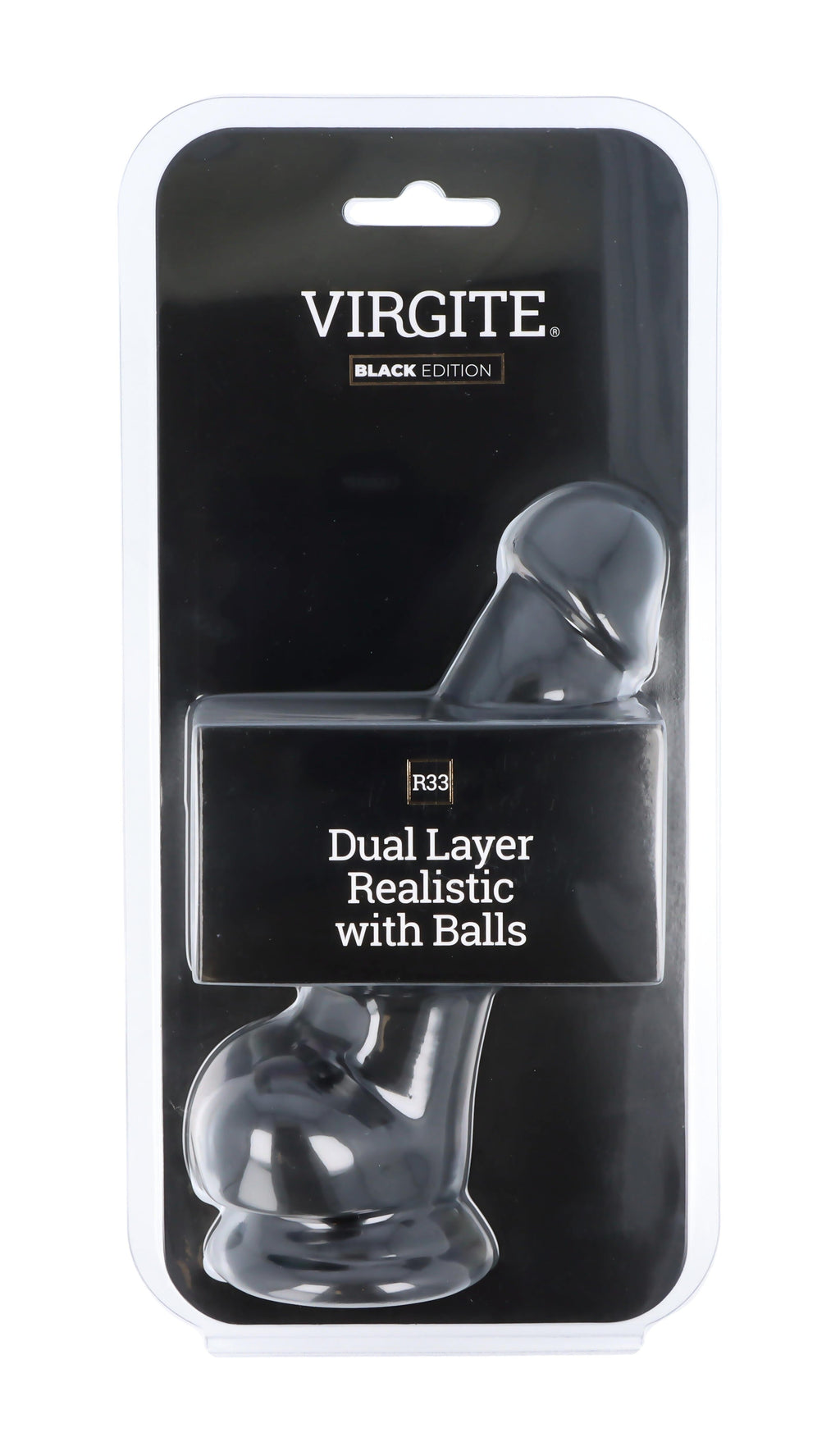 DOUBLE LAYER REALISTIC 18.5CM WITH BALLS R33 BLACK