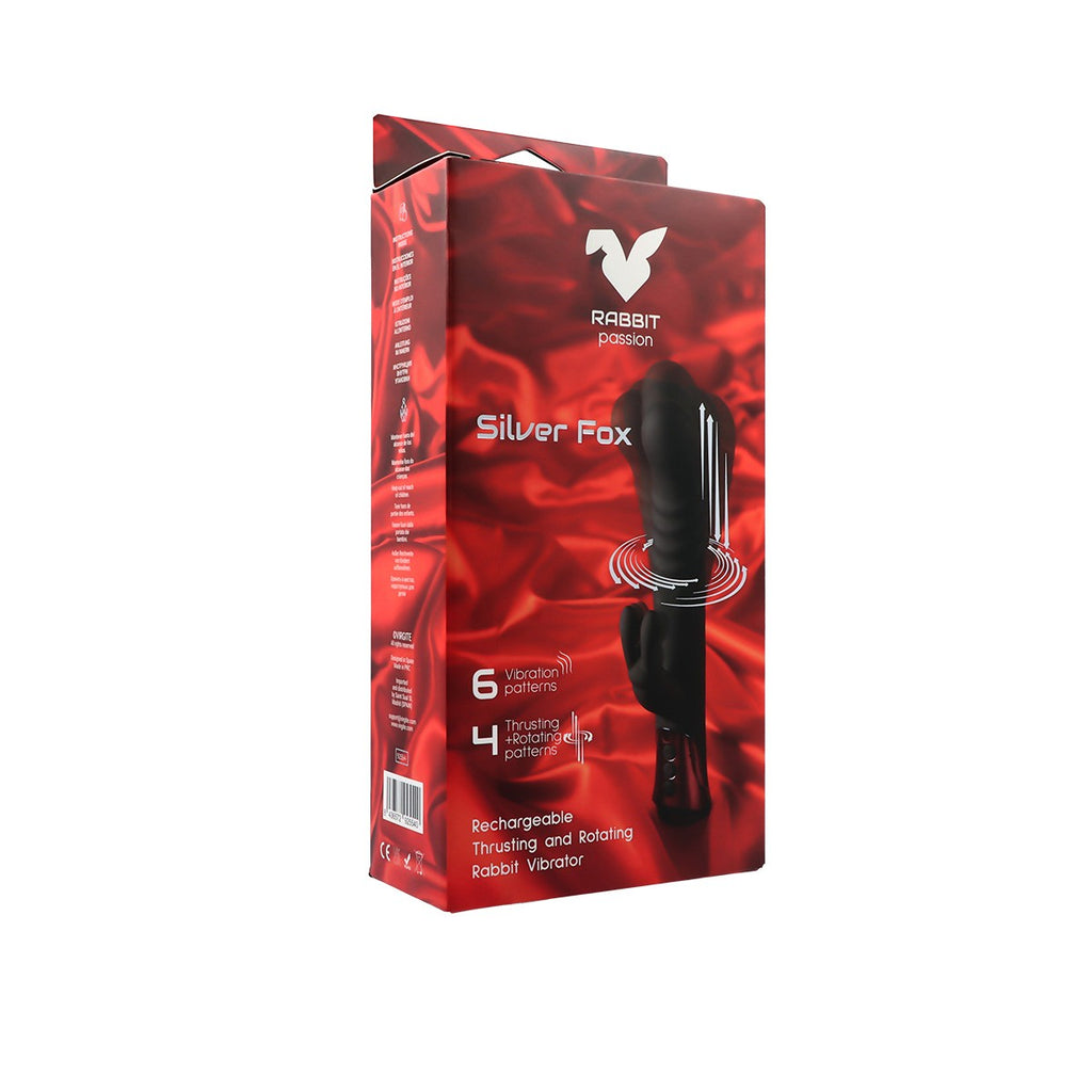 RECHARGEABLE SILVER FOX RABBIT VIBRATOR WITH THRUST AND ROTATION