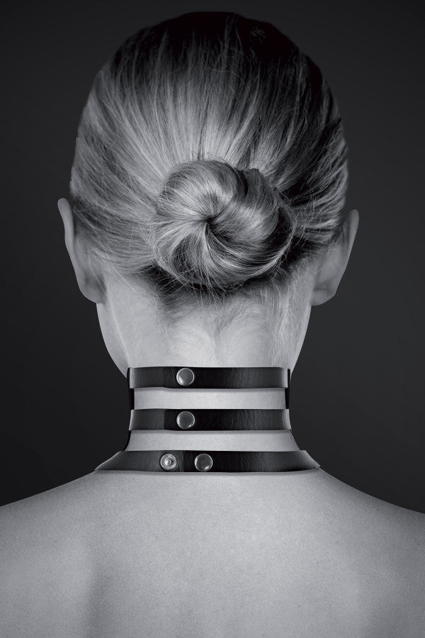 Bijoux Pour Toi - Collare a Fasce con Anello - Nero