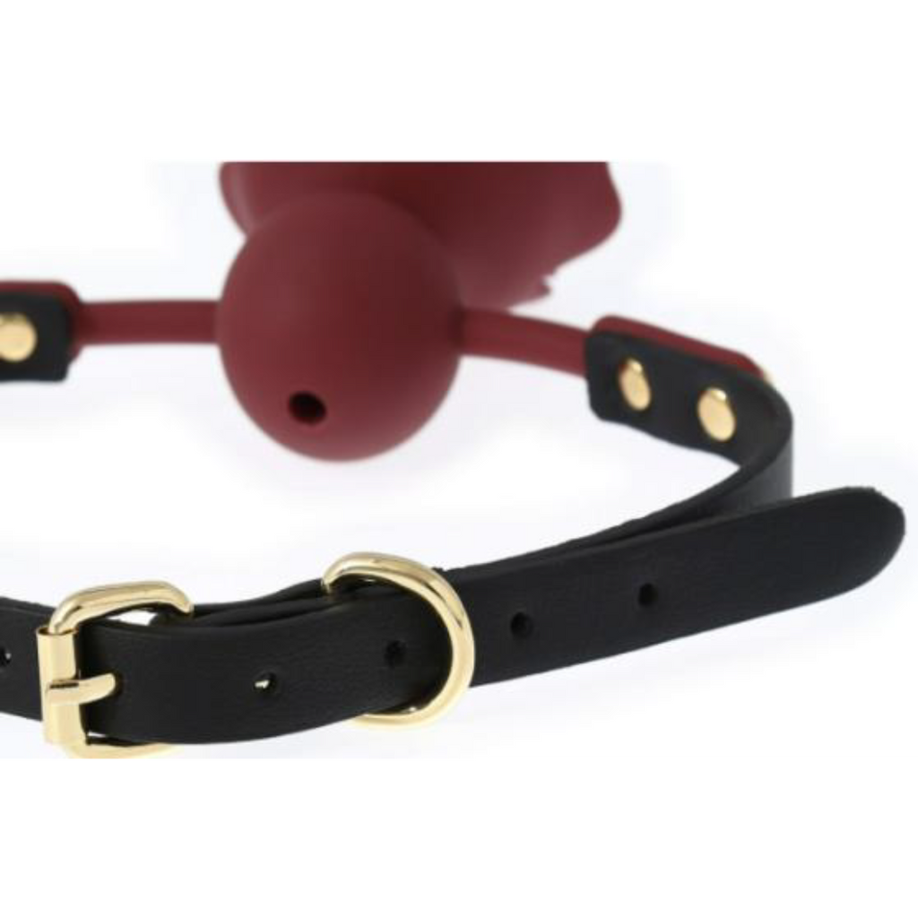 VSC Novelty - Silicone Ball Gag with Rose