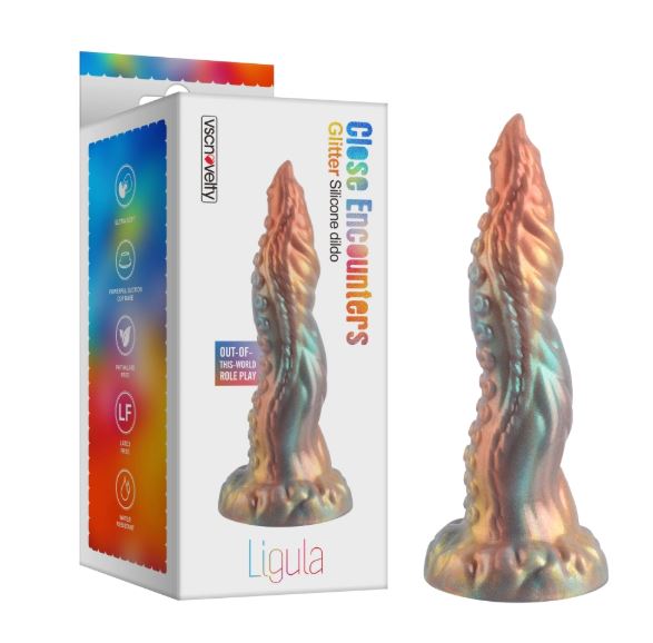 VSC Novelty - Multicolored Silicone Dildo with Tentacle Glitter - Ligula