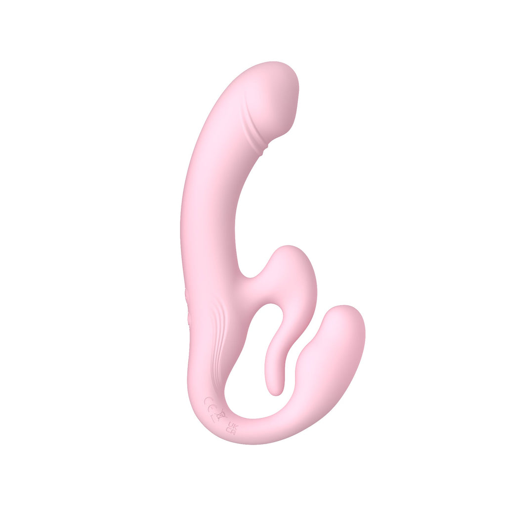 Winyi - Strapless Double Vibrator with Remote Control - Black