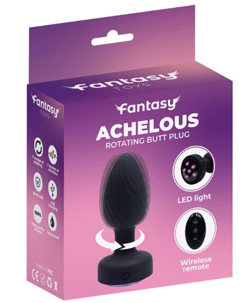Fantasy Toys - Rotating Anal Vibrator with Remote Control and Lights - Achelous