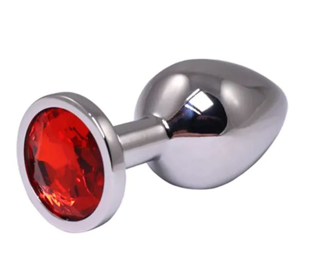 Fantasy Toys - Aluminium Plug with Red Jewel - M