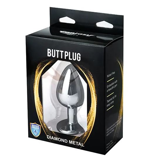 Fantasy Toys - Metal Plug with Silver Gem - L