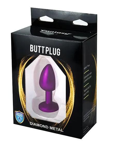 Fantasy Toys - Purple Metal Plug with Silver Gem - S
