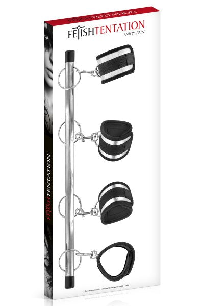 Fetish Temptation - Restraint Bar with 4 Cuffs - Black