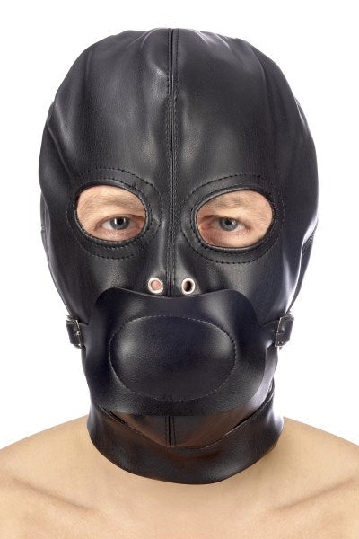 Fetish Temptation - Mask with Strap and Removable Gag - Black