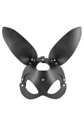 Fetish Temptation - Adjustable Faux Leather Rabbit Mask - Black