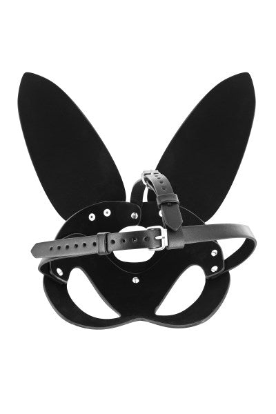 Fetish Temptation - Adjustable Faux Leather Rabbit Mask - Black