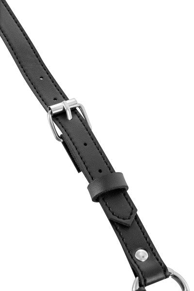 Fetish Temptation - Studded Men's Harness with Collar - Black