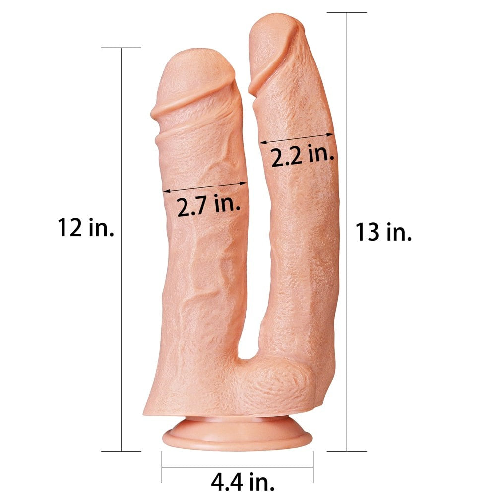 12" Mega Realistic Double-Ended Dildo
