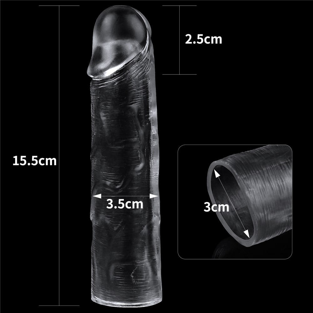 Flawless clear penis sleeve Add 1''