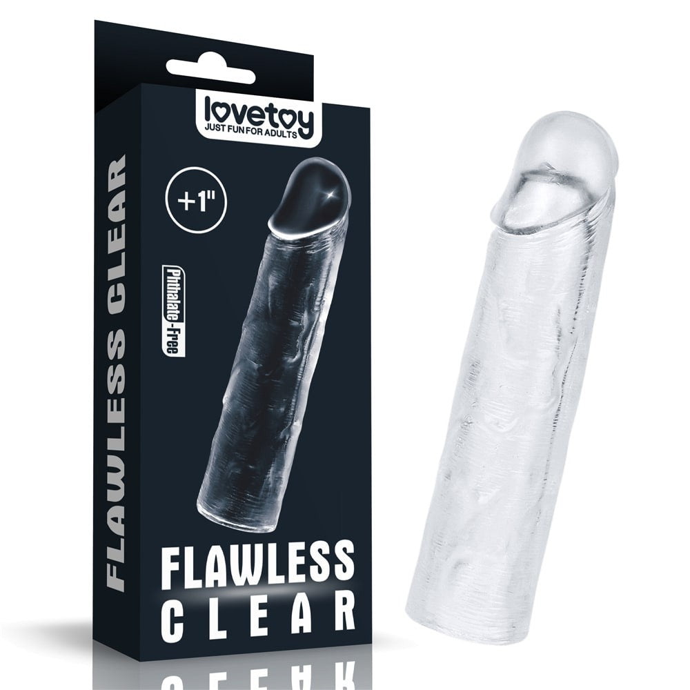 Flawless clear penis sleeve Add 1''