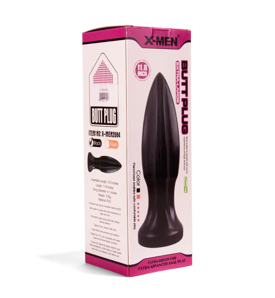 11.8-inch X-MEN Anal Plug, Black