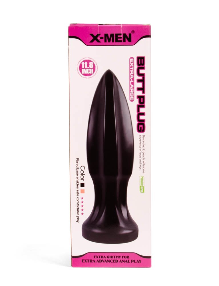 11.8-inch X-MEN Anal Plug, Black