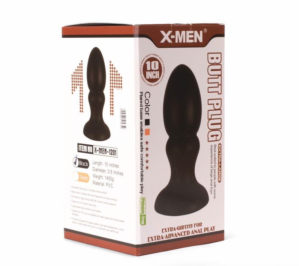 X-MEN 10" Huge Black Anal Plug 1