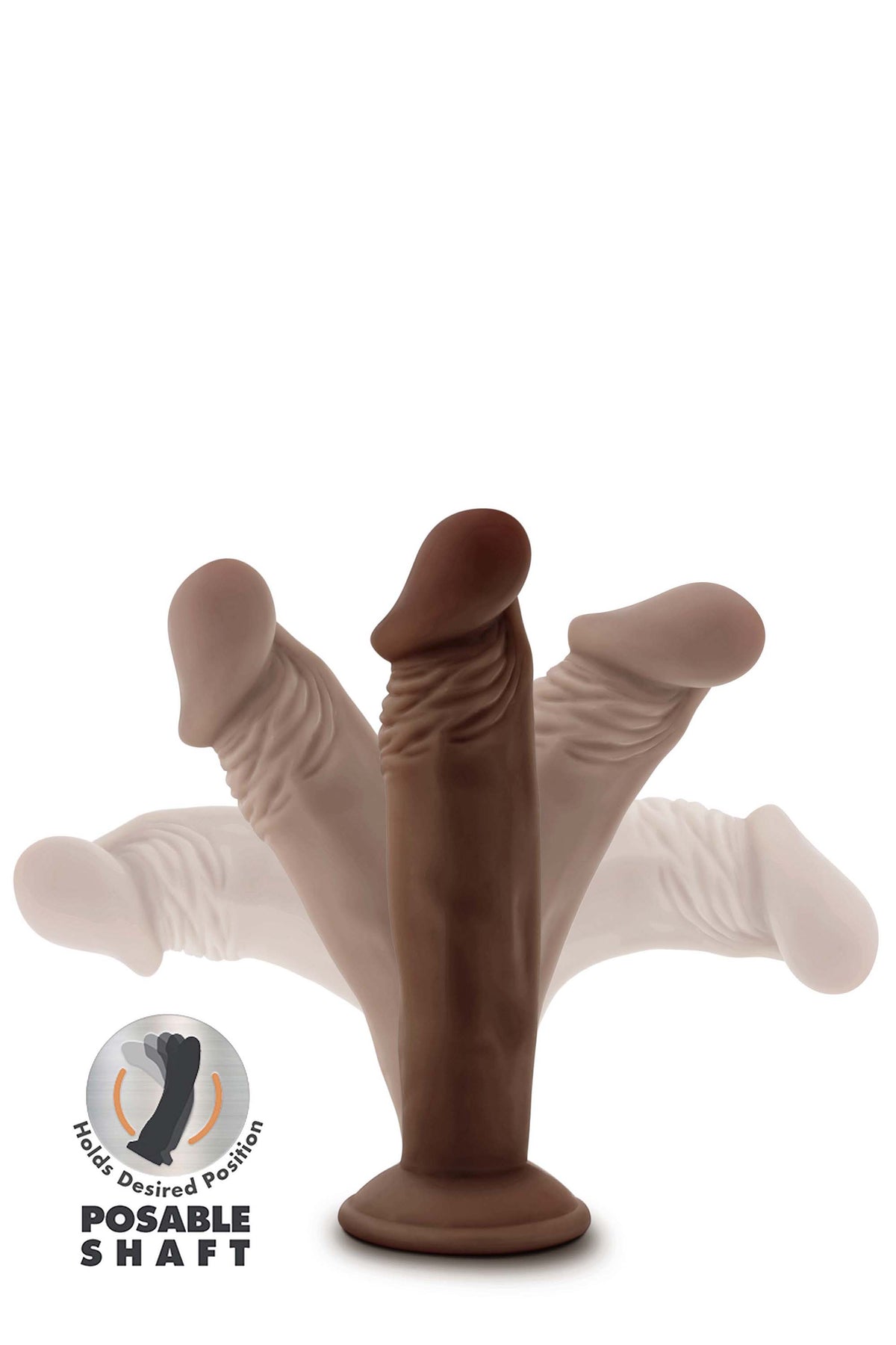 DR. SKIN PLUS POSABLE DILDO 6 INCHES CHOCOLATE