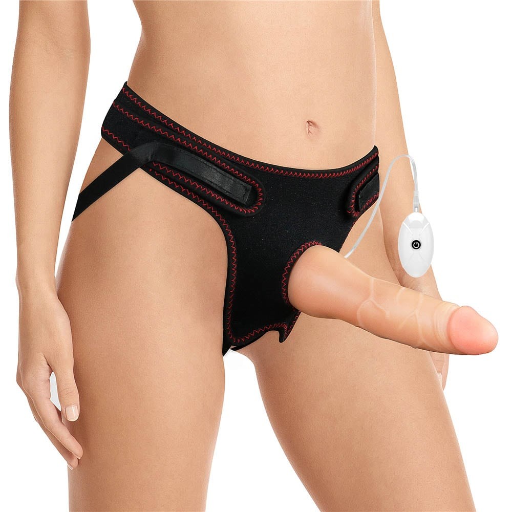 Easy 7.5" Vibrating Strap-on Set