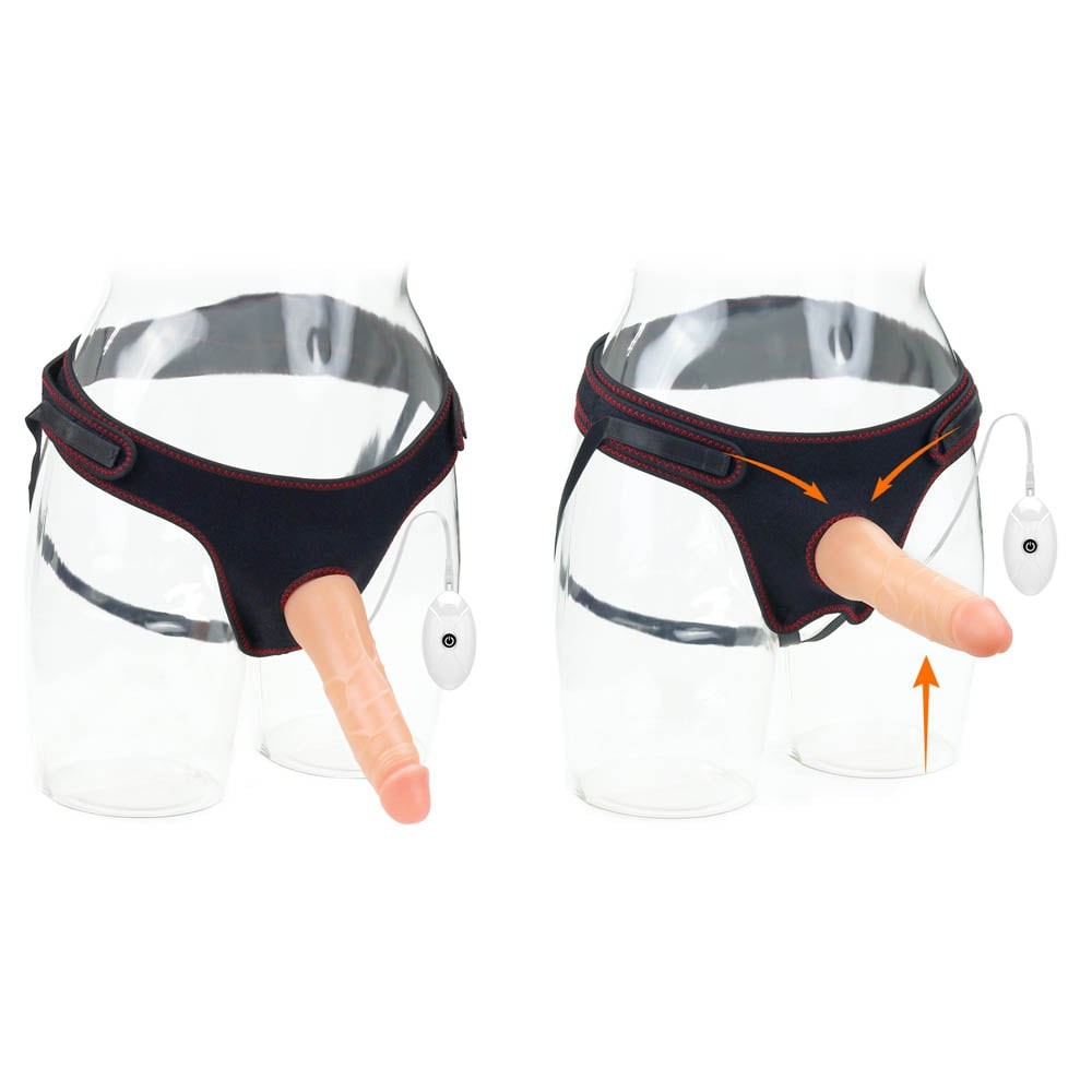 Easy 7.5" Vibrating Strap-on Set