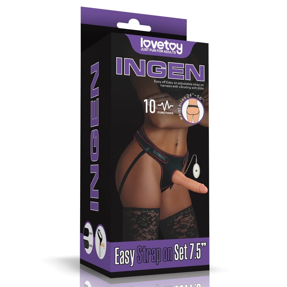 Easy 7.5" Vibrating Strap-on Set