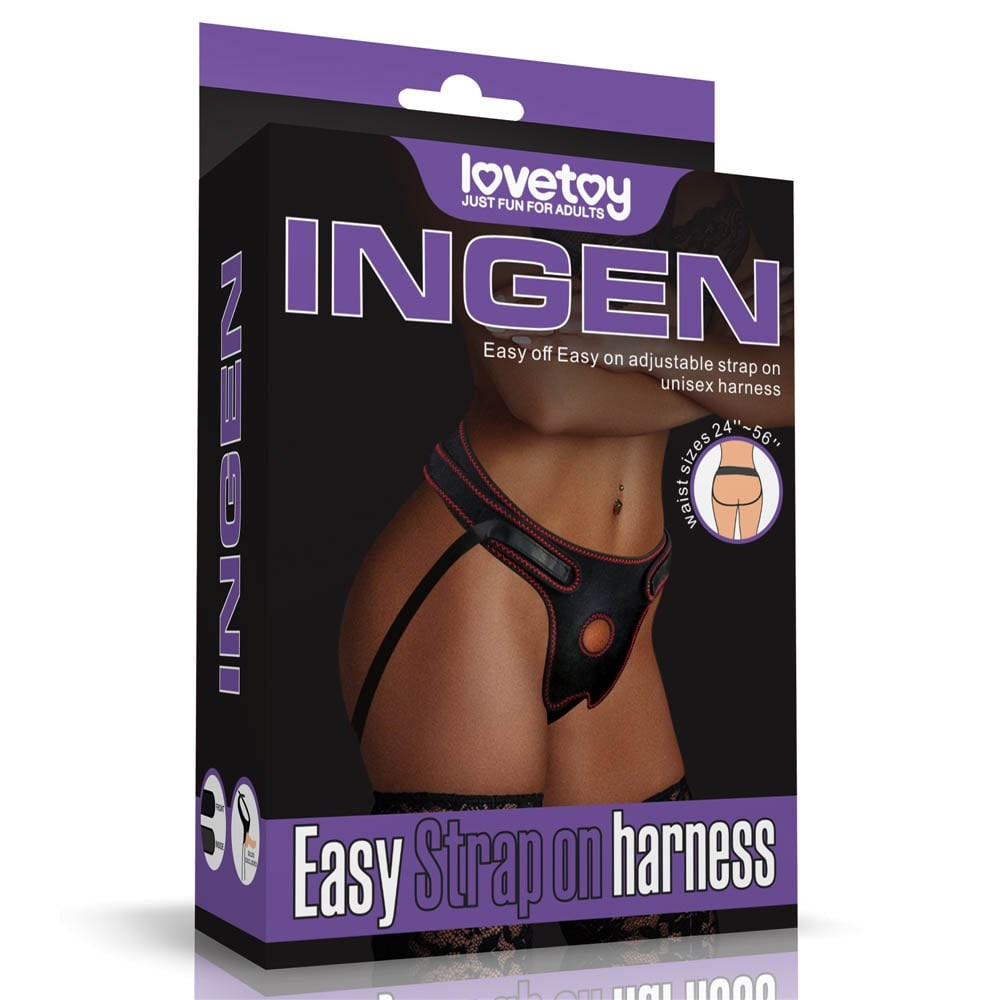 Easy-on harness with strap