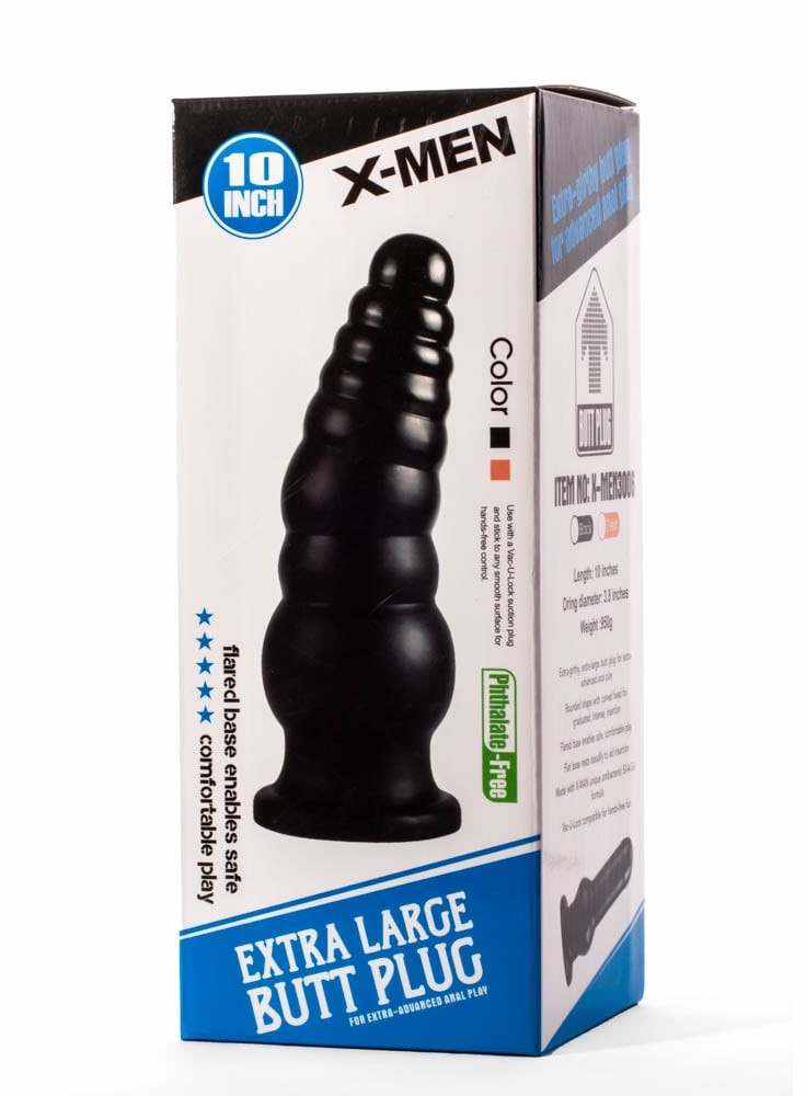 X-Men Extra Large Anal Plug 10" Black II