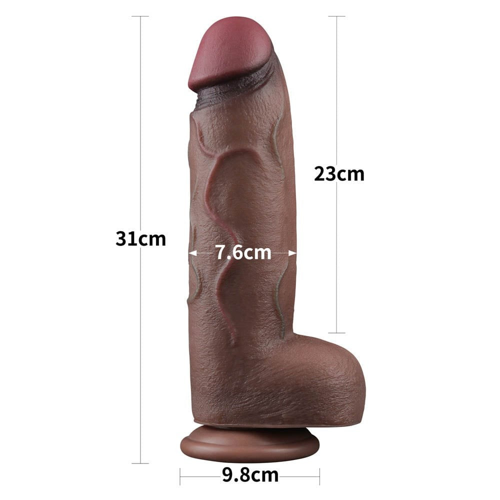12'' XXL Dual-Layer Silicone Penis