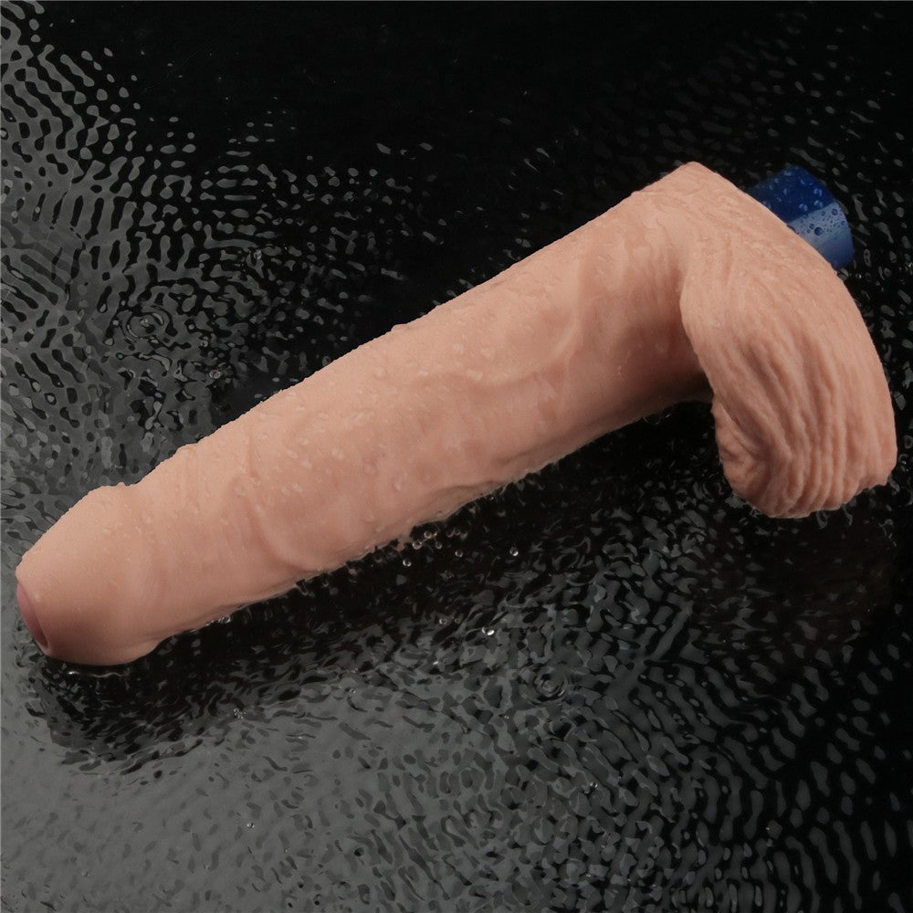 REAL SOFTEE 9" Rechargeable Vibrating Dildo (Flesh)