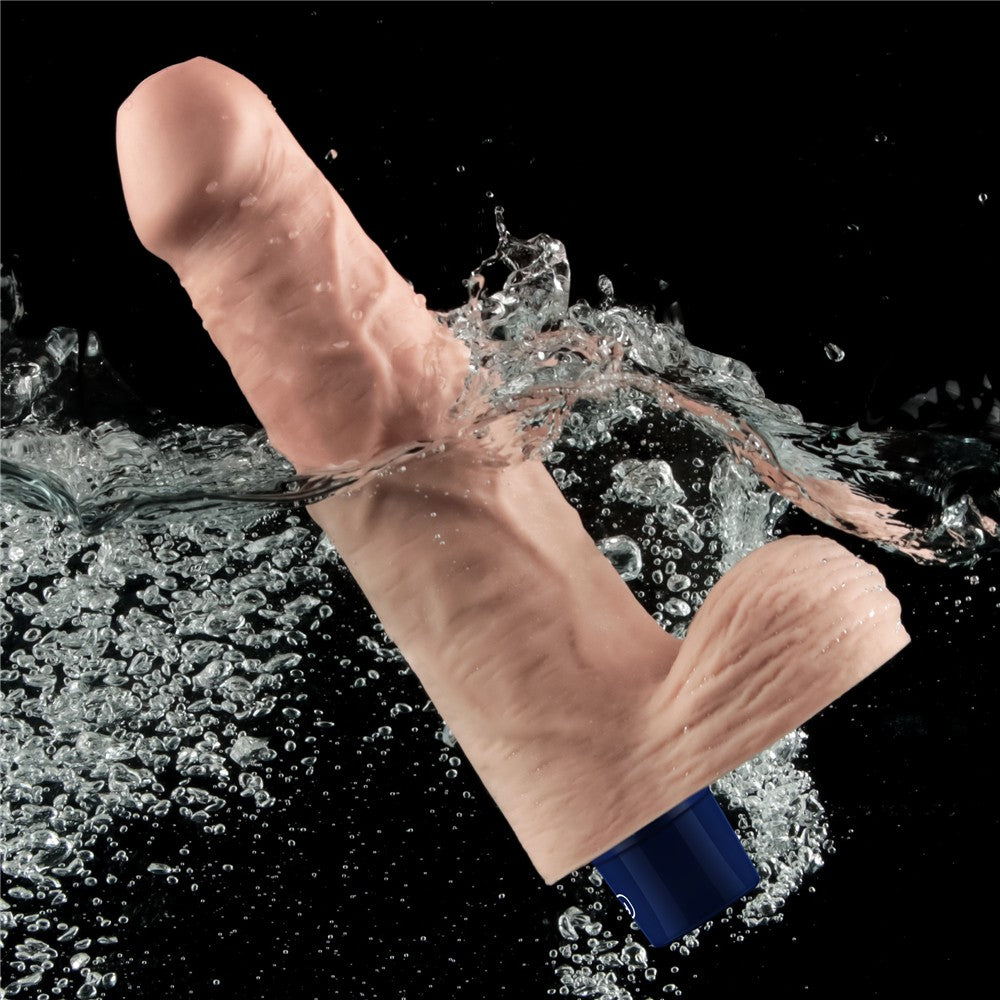 REAL SOFTEE 9" Rechargeable Vibrating Dildo (Flesh)