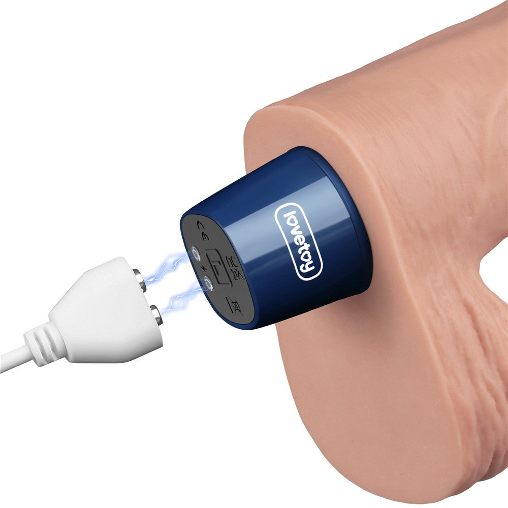 REAL SOFTEE 9" Rechargeable Vibrating Dildo (Flesh)