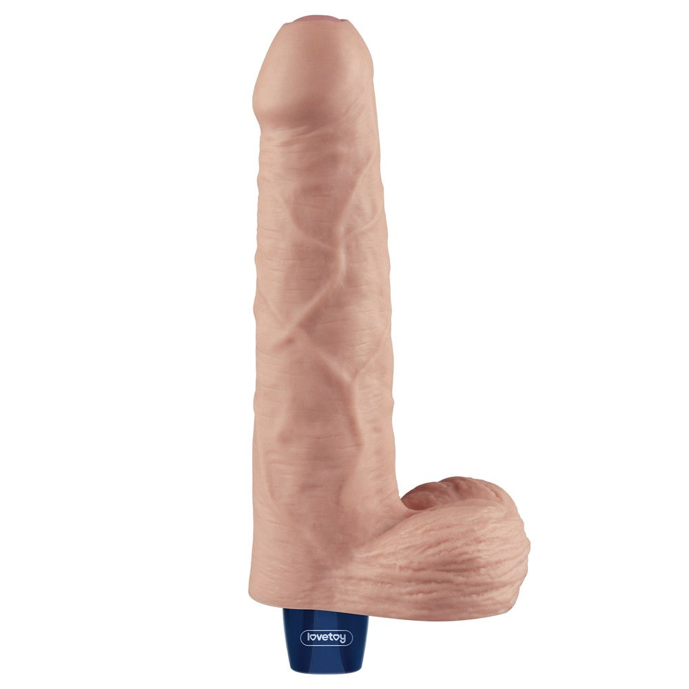 REAL SOFTEE 9" Rechargeable Vibrating Dildo (Flesh)
