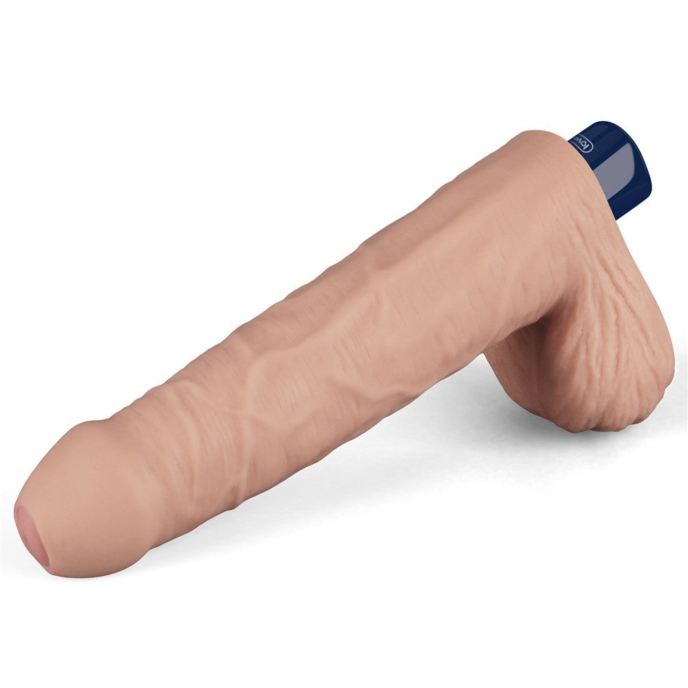 REAL SOFTEE 9" Rechargeable Vibrating Dildo (Flesh)