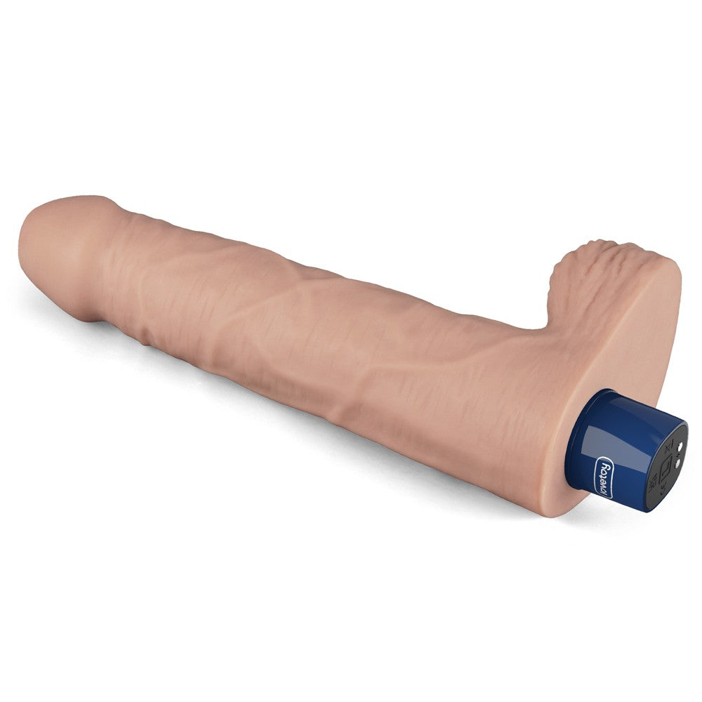 REAL SOFTEE 9" Rechargeable Vibrating Dildo (Flesh)