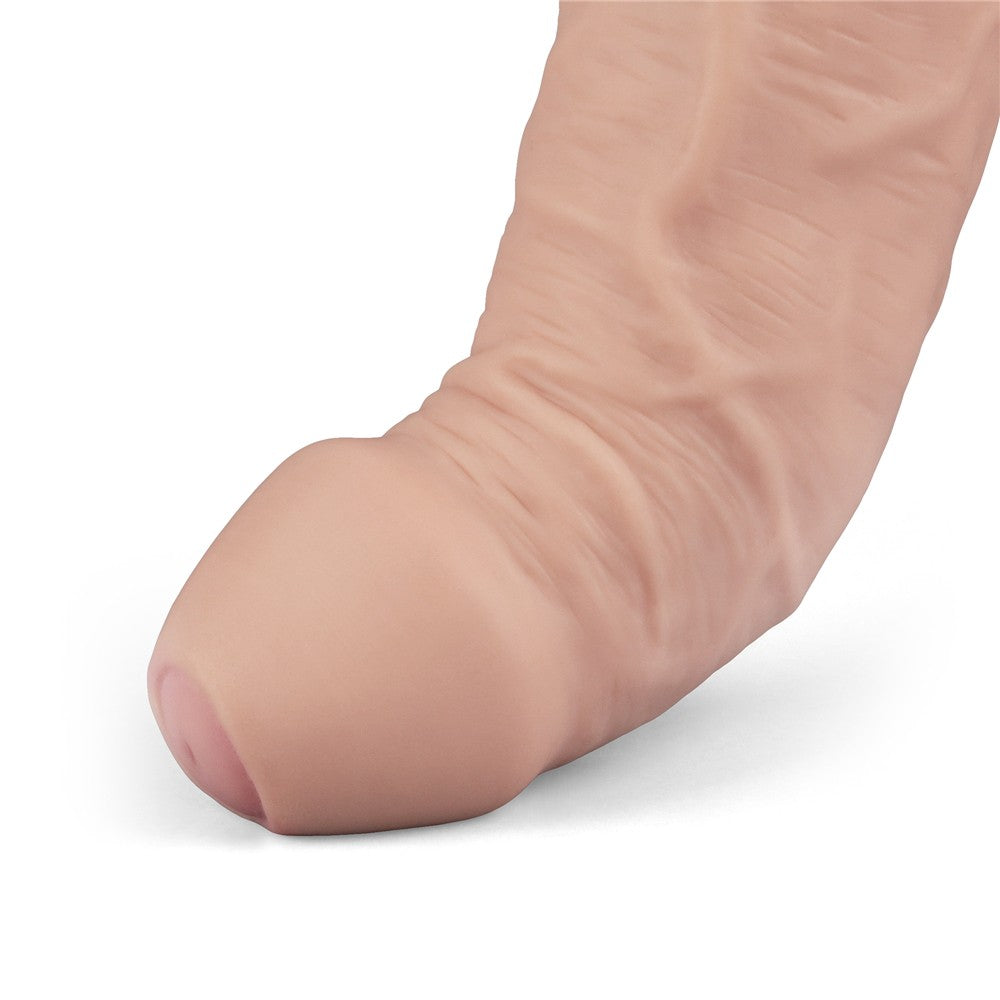 REAL SOFTEE 9" Rechargeable Vibrating Dildo (Flesh)