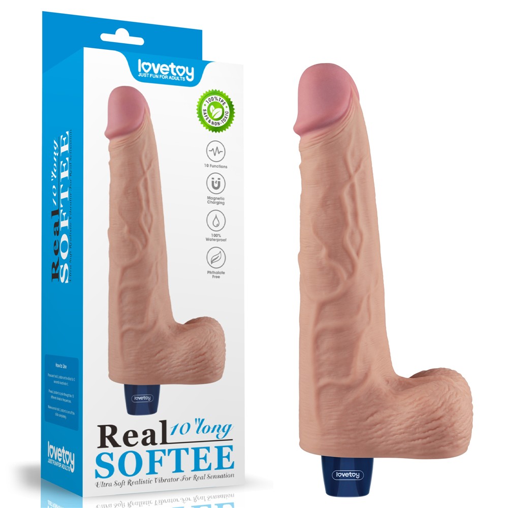 REAL SOFTEE 10" rechargeable vibrating dildo (flesh-colored)_B15O50_4
