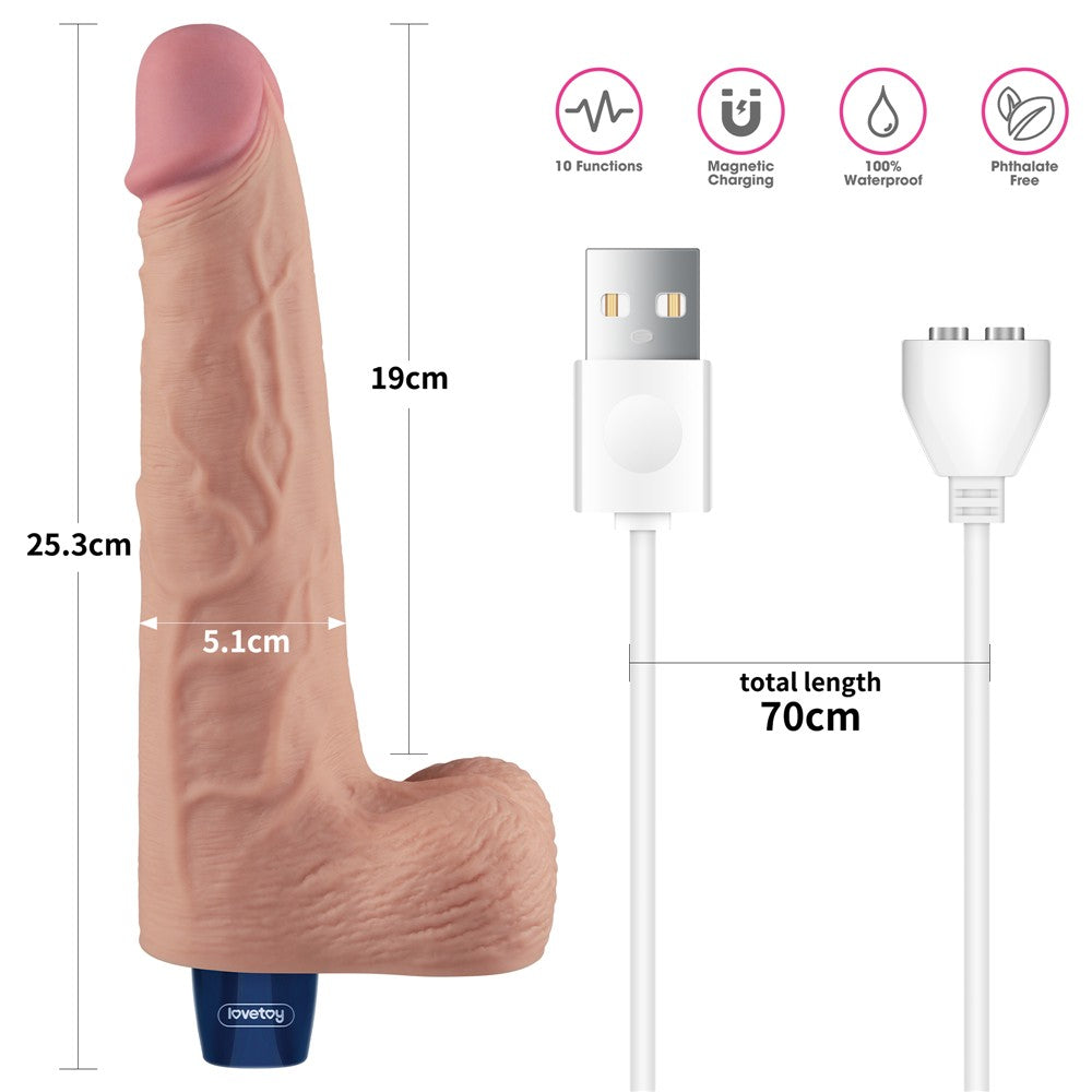 REAL SOFTEE 10" rechargeable vibrating dildo (flesh-colored)_B15O50_4