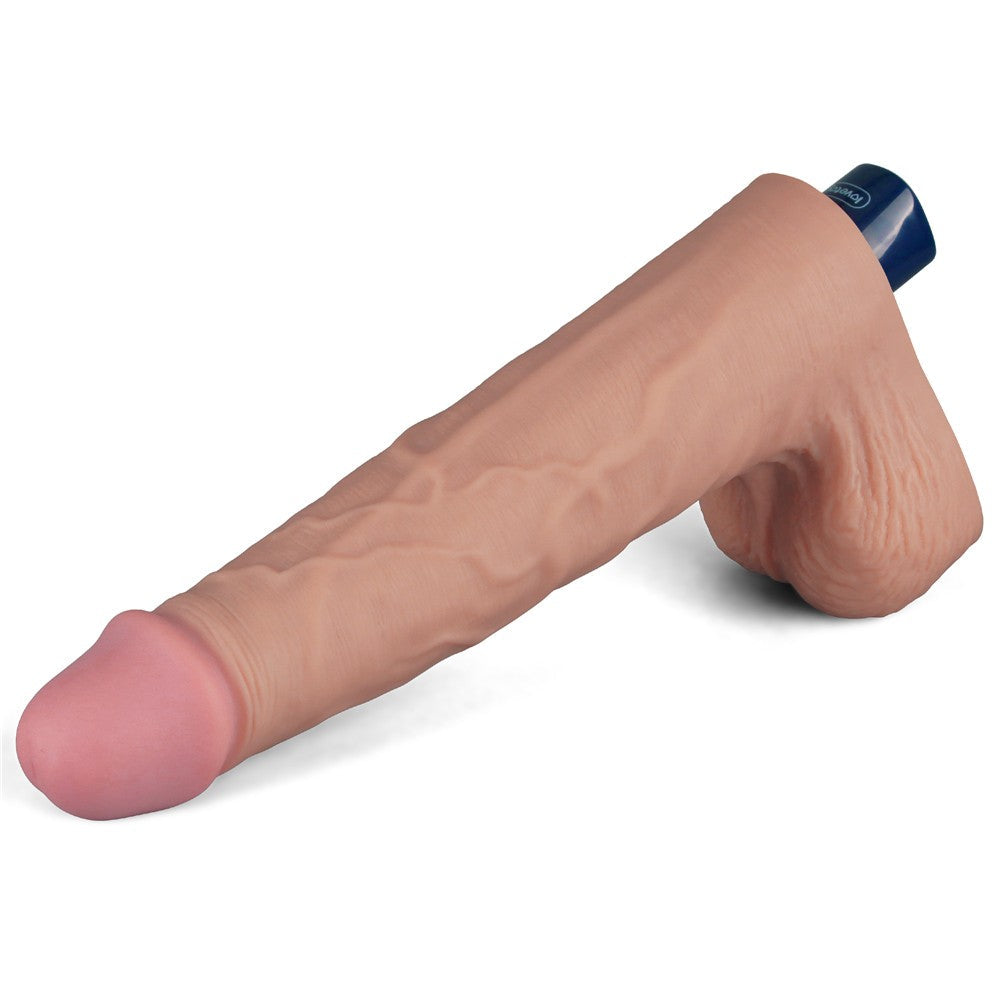 REAL SOFTEE 10" rechargeable vibrating dildo (flesh-colored)_B15O50_4