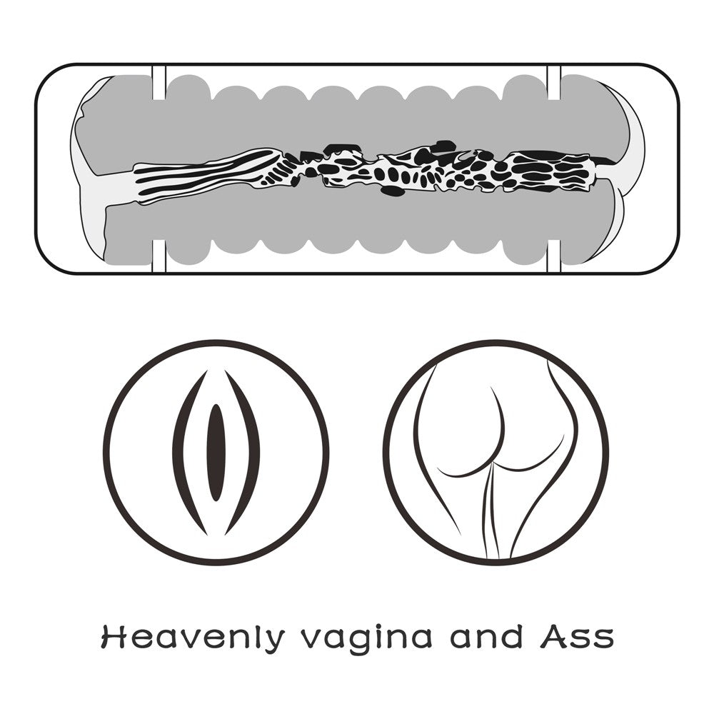 Vagina and ass with double side extension for virgin skin