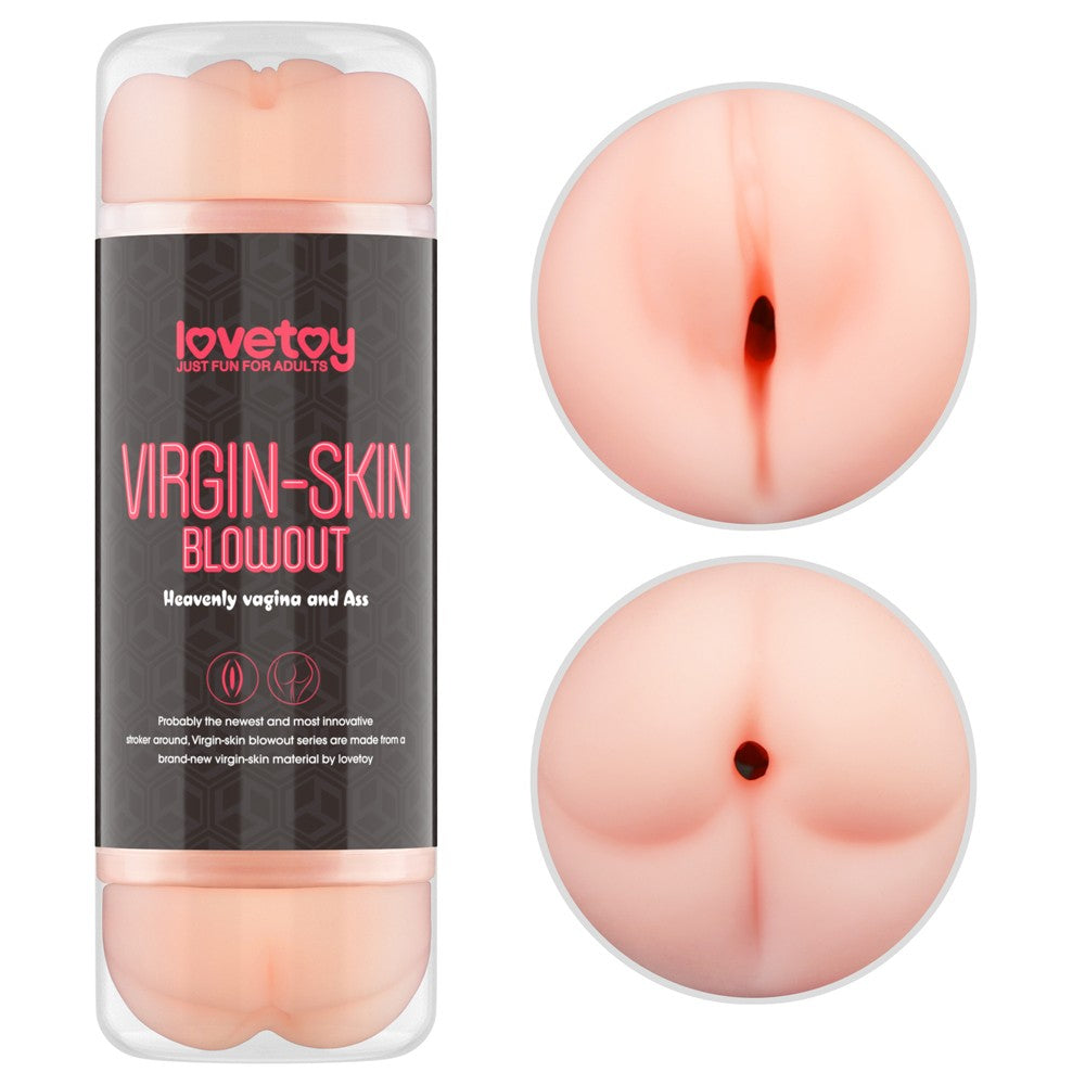 Vagina and ass with double side extension for virgin skin