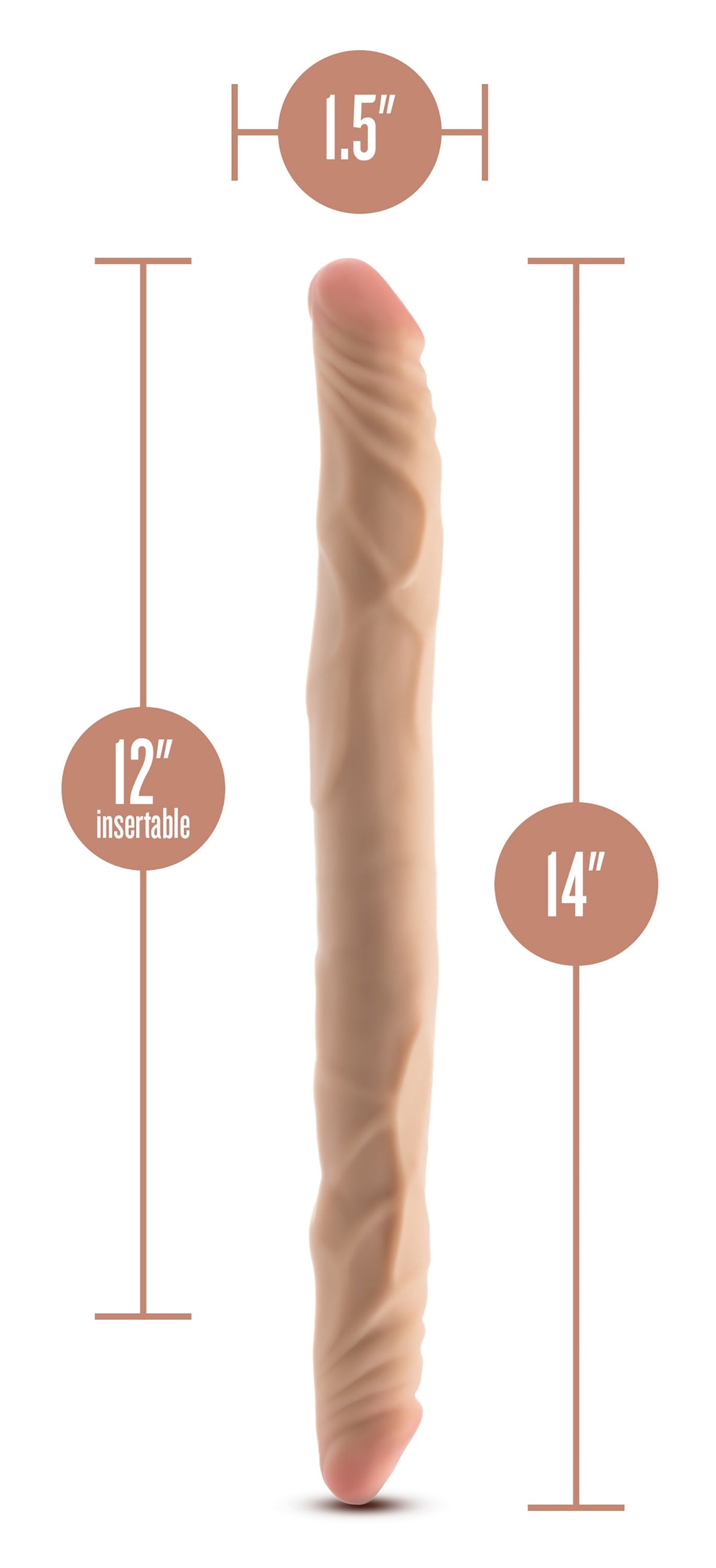 DR. SKIN PLUS 14" DOUBLE DONG DISPOSABLE BEIGE