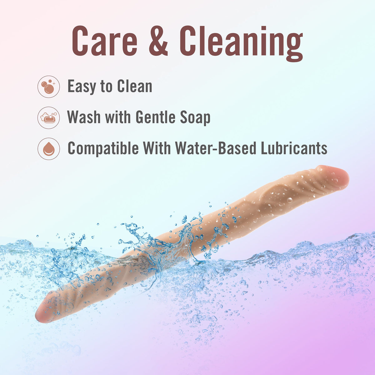 DR. SKIN PLUS 14" DOUBLE DONG DISPOSABLE BEIGE