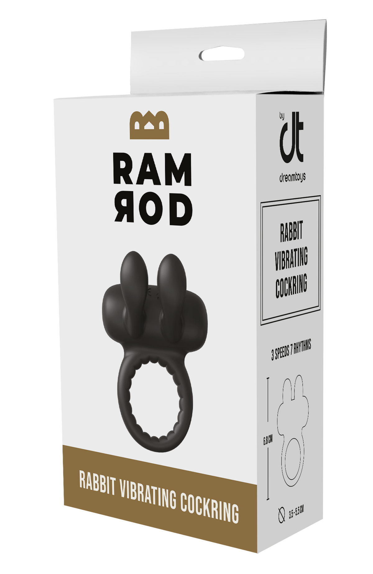 RAMROD RABBIT VIBRATING PENIS RING BLACK