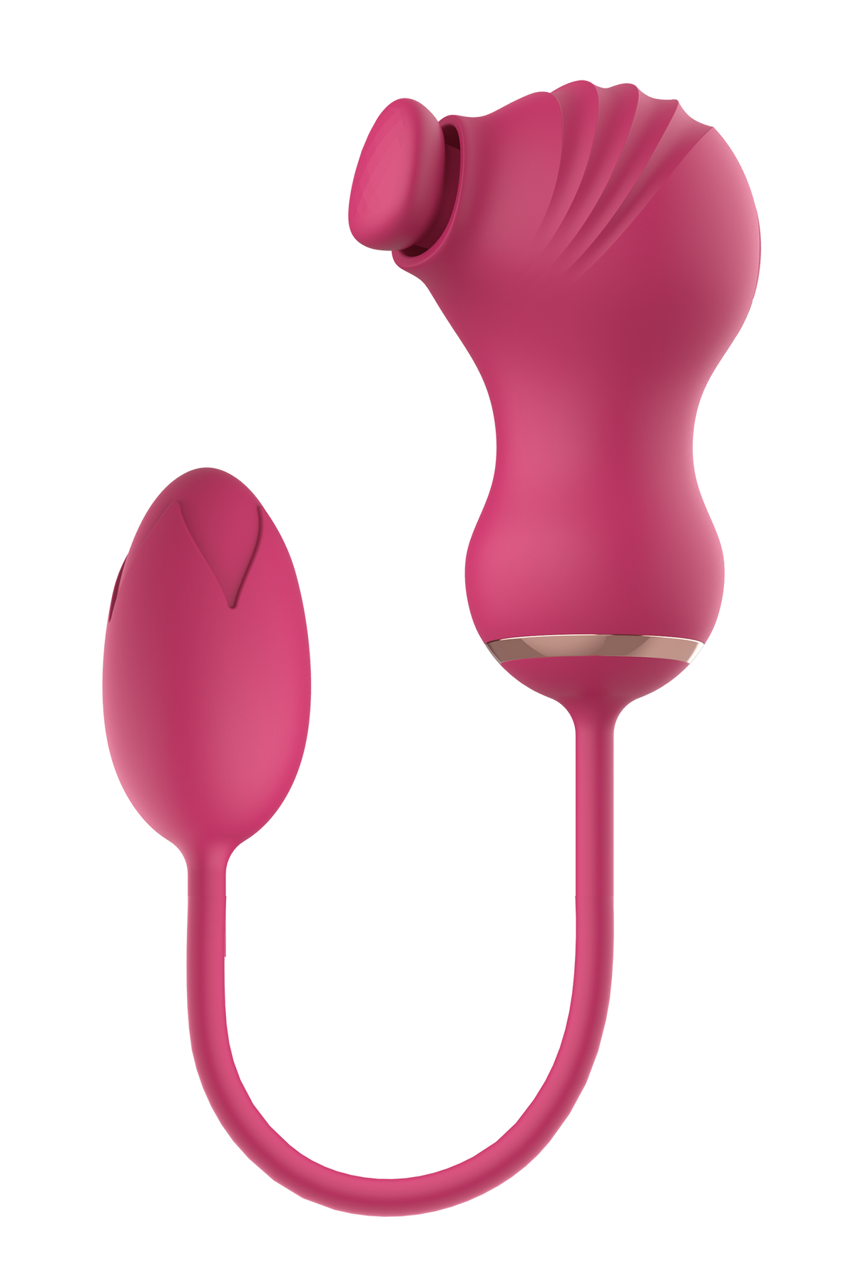 ESSENTIALS DOUBLE FLEXIBLE STIMULATOR AND PINK VIBRATING EGG