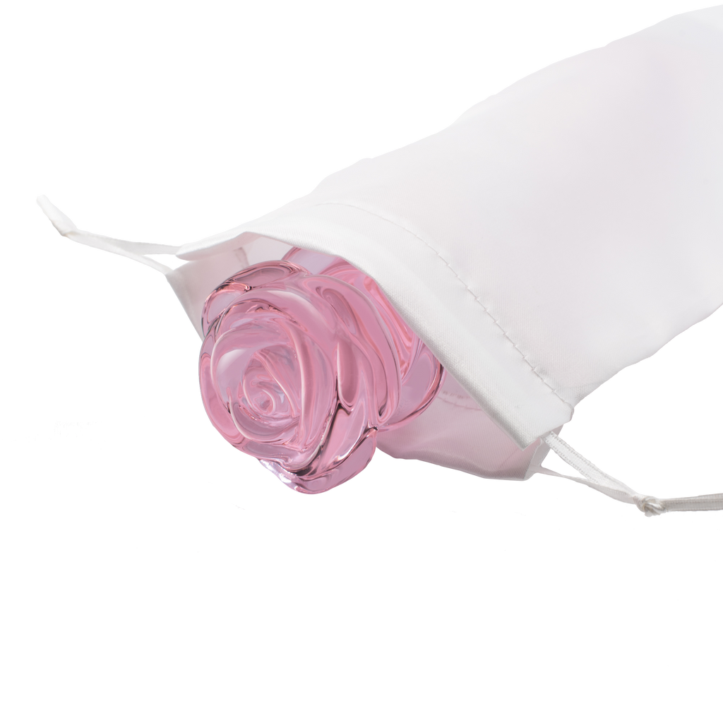 SPIRAL DILDO WITH ENAMELED GLASS ROSE FOR THE G-SPOT