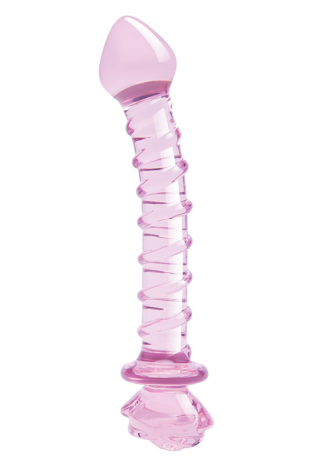 SPIRAL DILDO WITH ENAMELED GLASS ROSE FOR THE G-SPOT