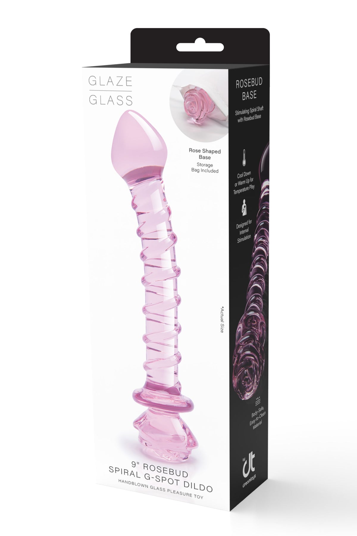 SPIRAL DILDO WITH ENAMELED GLASS ROSE FOR THE G-SPOT